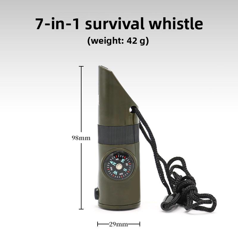 Outdoor Camping Seven-in-one Multi-functional Whistle ALICE Survival Whistle Life-saving Whistle with Flashlight Thermometer Compass