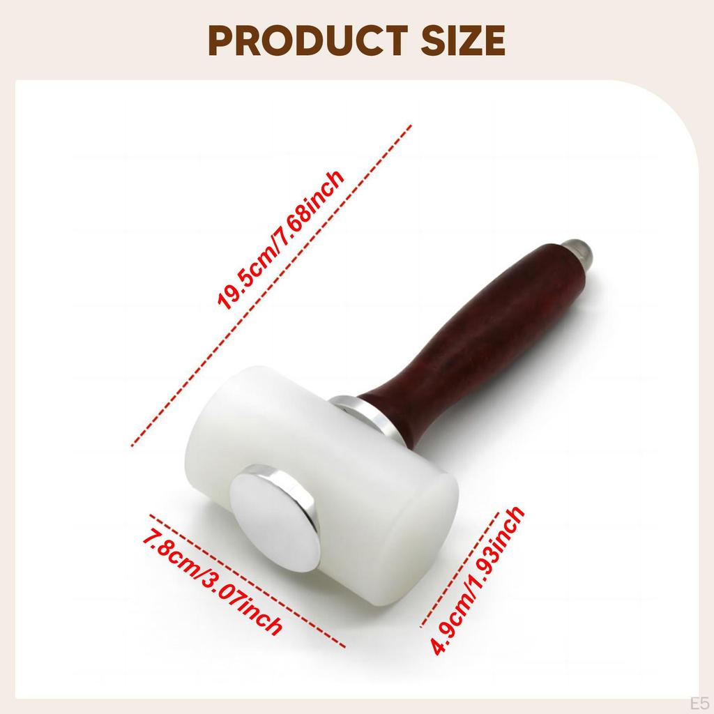 Leather Carving Hammer with Nylon Head, Craft Hammer, Professional