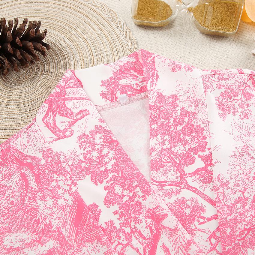 Весенние женские удобные синие мягкие шорты с длинными рукавами с принтом — фото 9