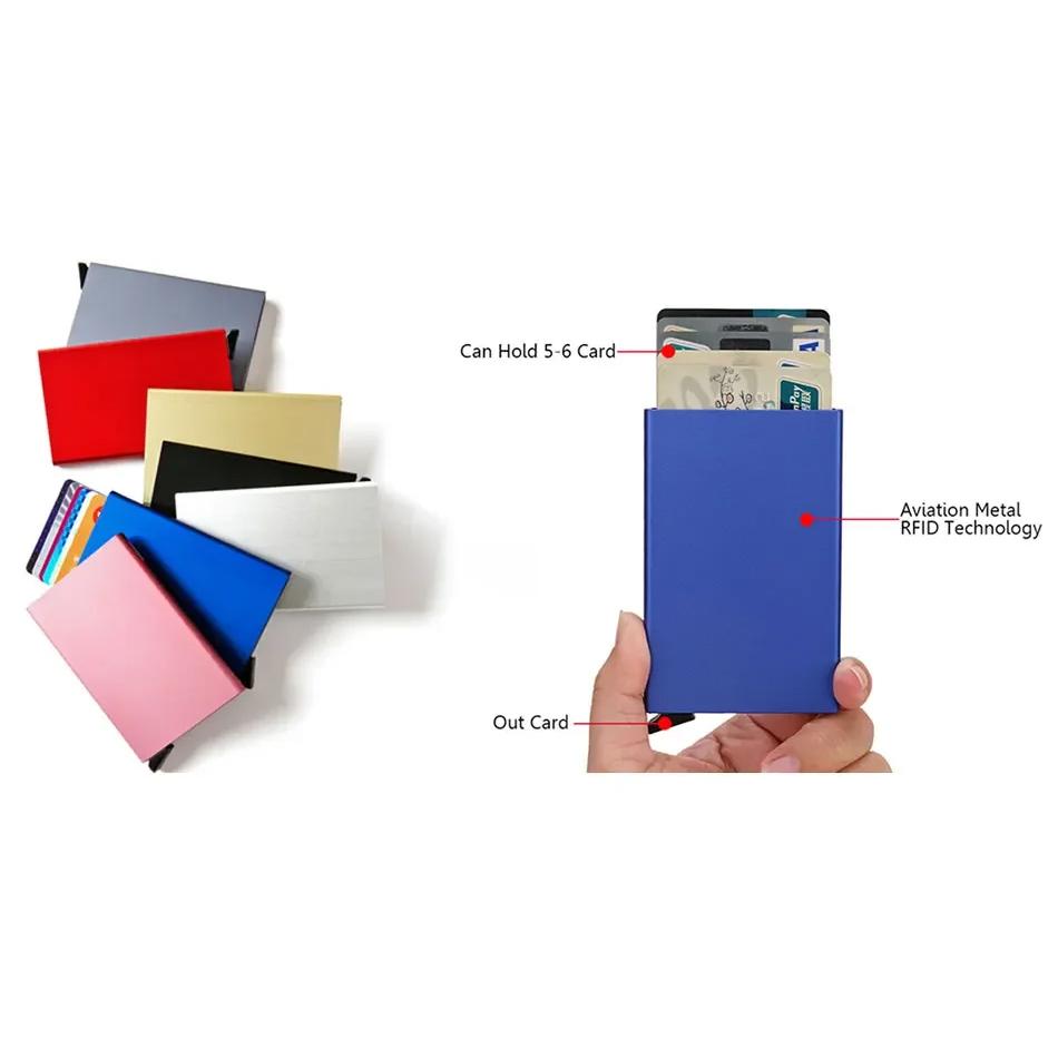 Rfid Business Credit Card Holder Metal Men Women Wallet Small Vistit Bank Cardholder Case Thin Minimalist Wallet for Men Vallet