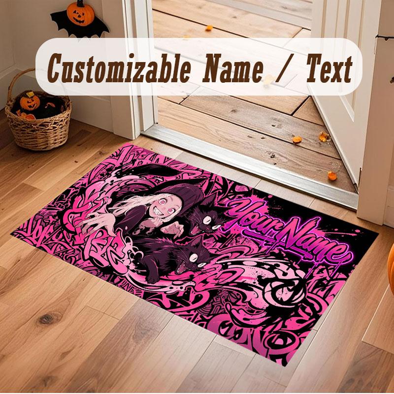 Fantasy Magic Theme Crystal Velvet Floor Rug Personalized Custom Name Text Warm Carpet Home Decoration
