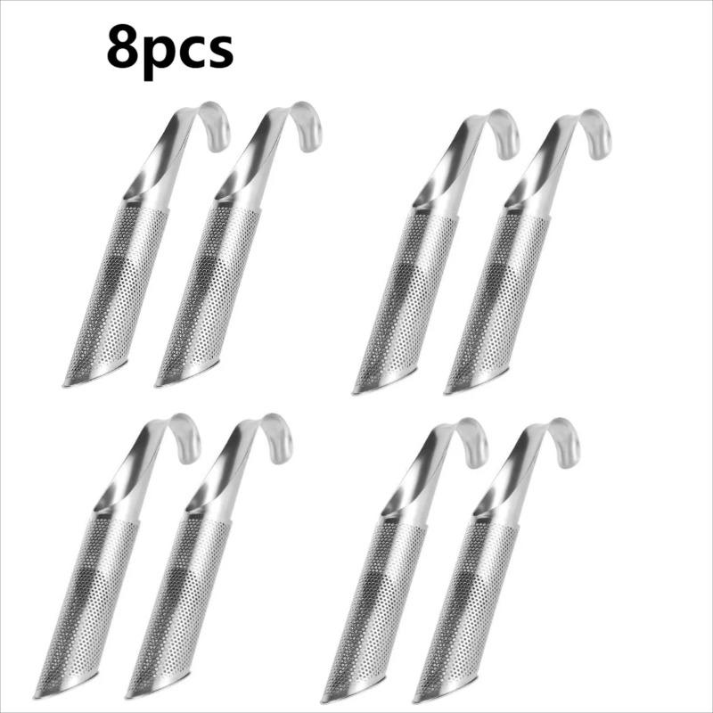 Stainless Steel Tea Strainer Fine Mesh Infuser with Hanging Hook Tea Diffuser Steeper Pipe Filter for Loose Leaf Tea