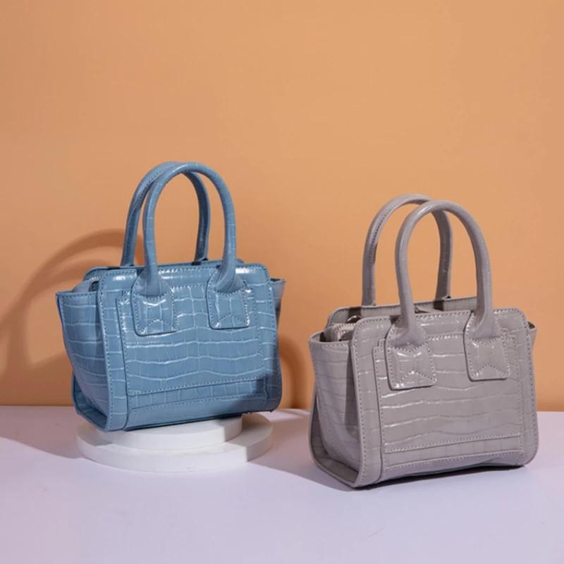 Fashion Crocodile Pattern Women's Small Handbag Brand Designer Ladies Square Shoulder Bag Luxury PU Leather Crossbody Bag Female