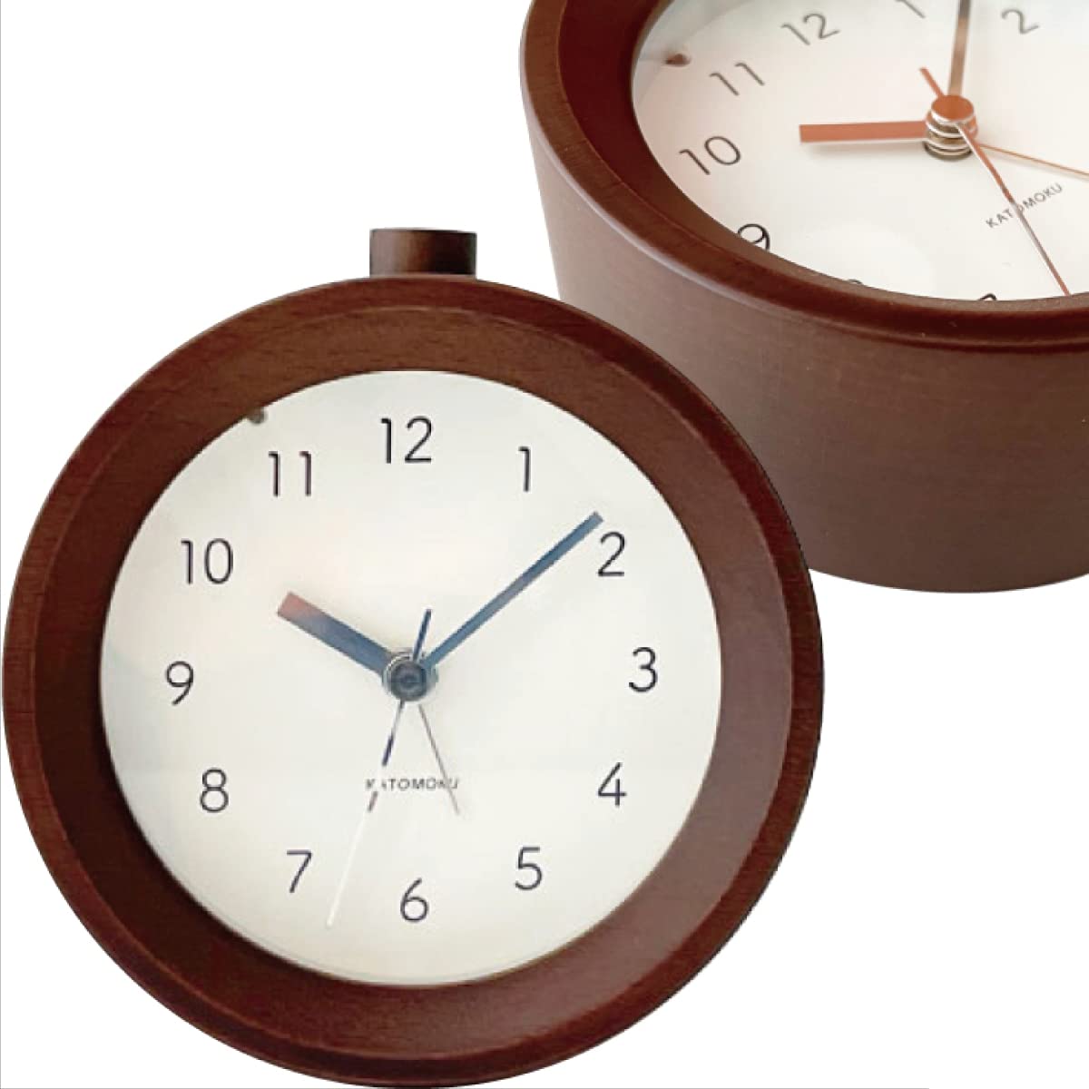 

KATOMOKU Alarm Clock 6, Brown, km-89BR, Wooden Alarm Clock with Snooze and Light, 11 x 11.6 x 4.6 cm