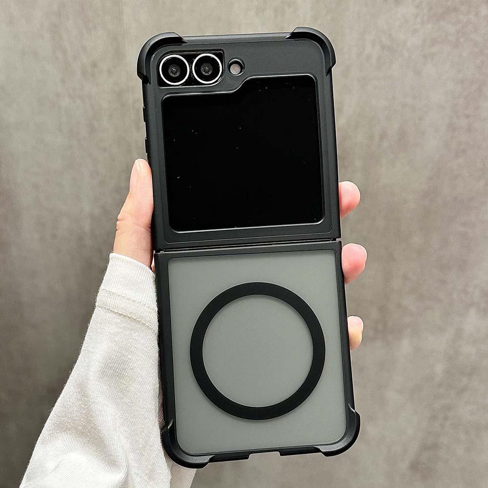 Shockproof Matte Magnetic Wireless Charging Case For Samsung Galaxy Z Flip 6 5 4 3 5G For Magsafe Protection Cover For Z Flip6