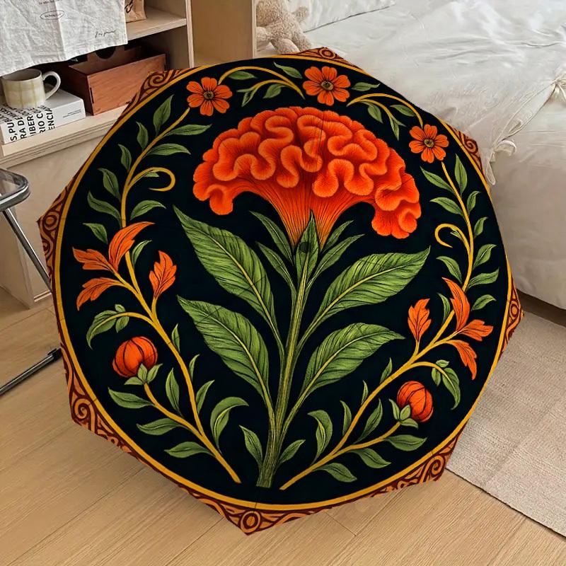 1pc Brain Flower Ornament Umbrella with Plastic Handle,Suitable for All Seasons Home Travel Outdoor UmbrellaDD1330
