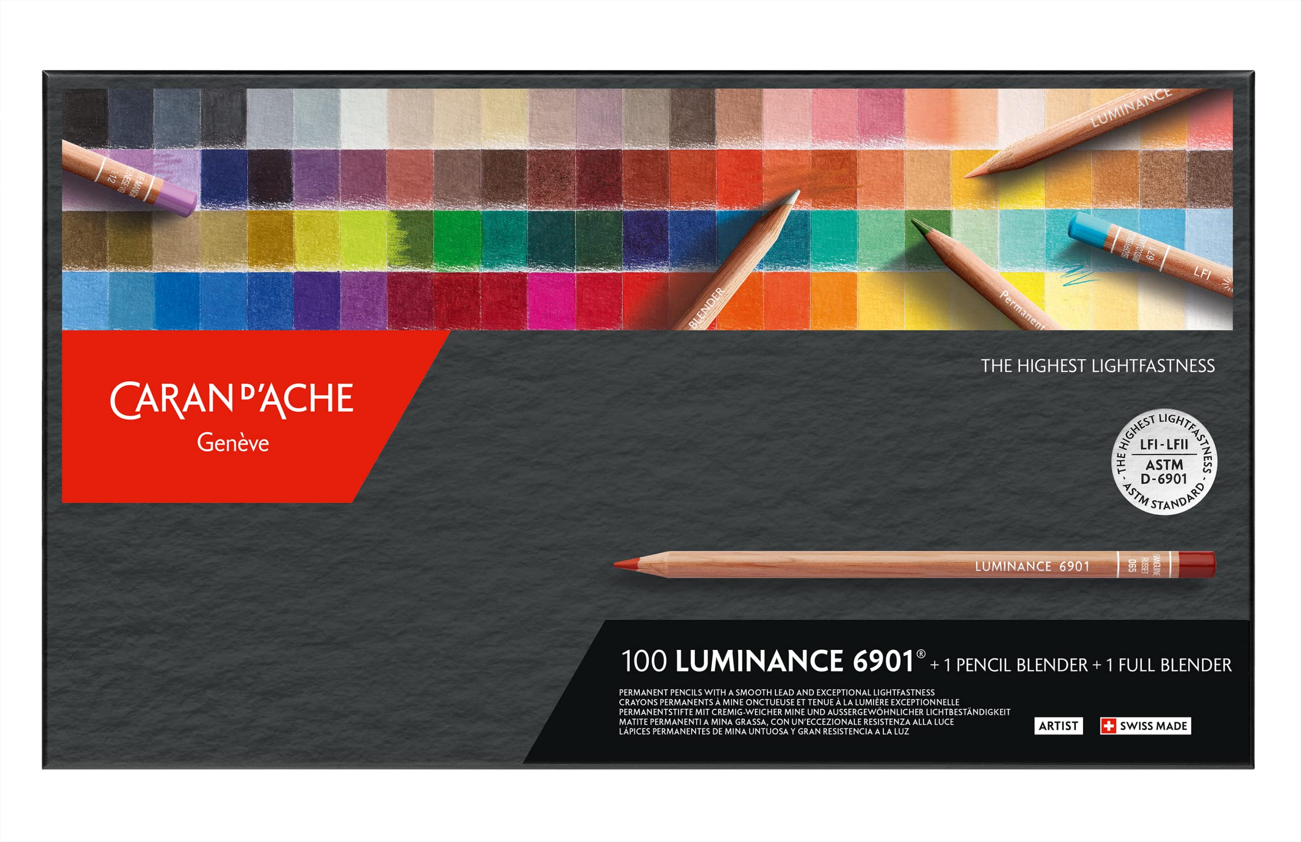 

Callan Dash Luminance 6901 Oil-Based Colored Pencils 6901-800 100-Color Set in Paper Box