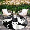 Black & White Cats Pattern Round rug,Carpet Rug for Living Room Bedroom Playroom ,Non-slip Floor Mat,Holiday Gifts and Birthday Gifts.