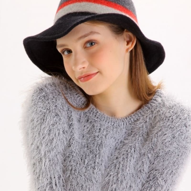 

ПАНАМА ИЗ ШЕРСТИ В ПОЛОСКУ WHITE SANDS Lolia 2 ЦВЕТА BLACK