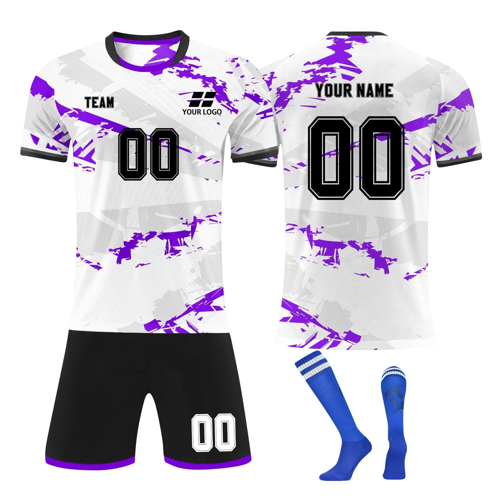 

Комплект персонализированных рубашек для мужчин и девочек с именем и номером, футбольные майки на заказ для мальчиков, тренировочный костюм 26 фиолетовый