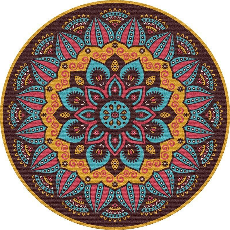 Ethnische Bohemian-Stil Mandala-Fußmatte für Wohnzimmer Couchtisch Decke für Schlafzimmer Nachttisch von Hotel und Pension Teppich
