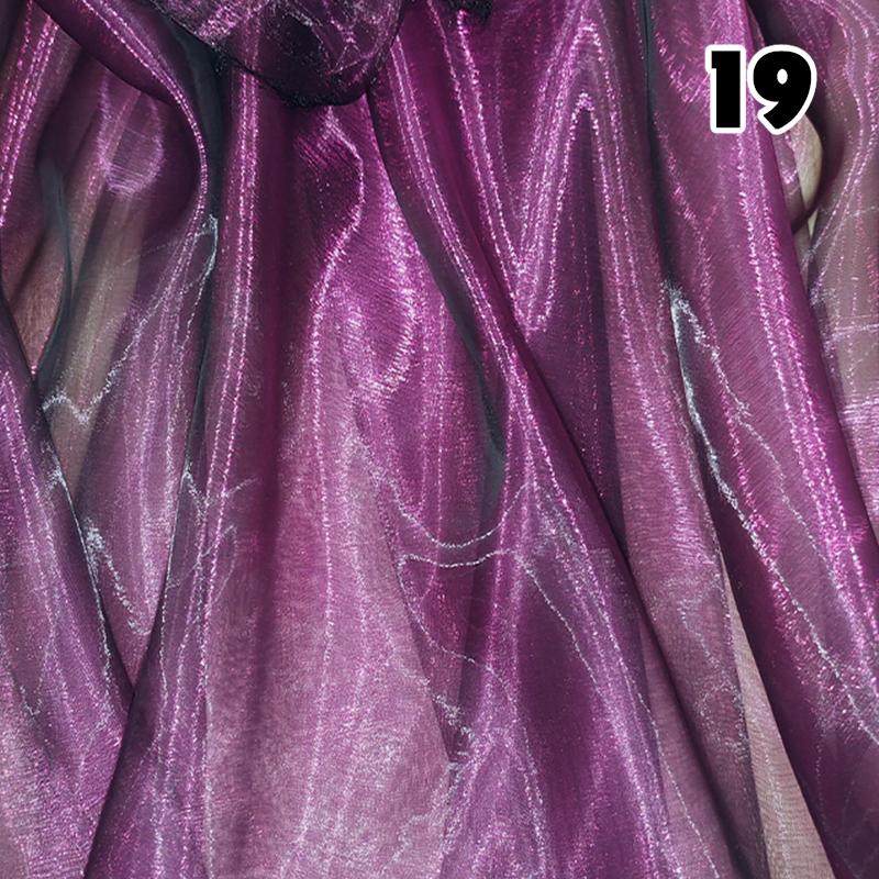 Przezroczysty Laserowy Tiul Tkanina Szycie Siatka Materiał Kolorowa Organza Szklana Fluorescencyjna Przędza Jedwabny Szyfon Materiał na Odzież Sceniczną