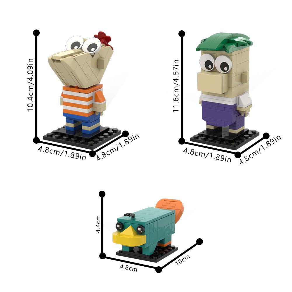 MOC Animace Phineas & Ferb Figurka Stavebnice Model Platypus Perry Kostky Skládací Hračky Děti DIY Narozeninové Dárky