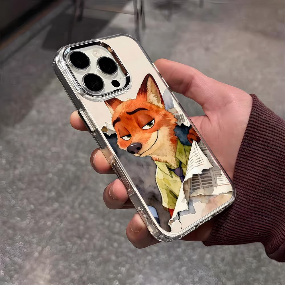 

Аниме Z-Зверополис Чехол для телефона для iPhone 17 Air 16 E 15 14 13 12 11 Plus Pro Max Гальванизированный Прозрачный Мягкий Чехол iPhone17