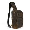 Top Layer Crazy Horse Leather Cowhide Men's Retro European and American Outdoor Multi Purpose 12 Inch Mobile Chest Bag Crossbody Bag