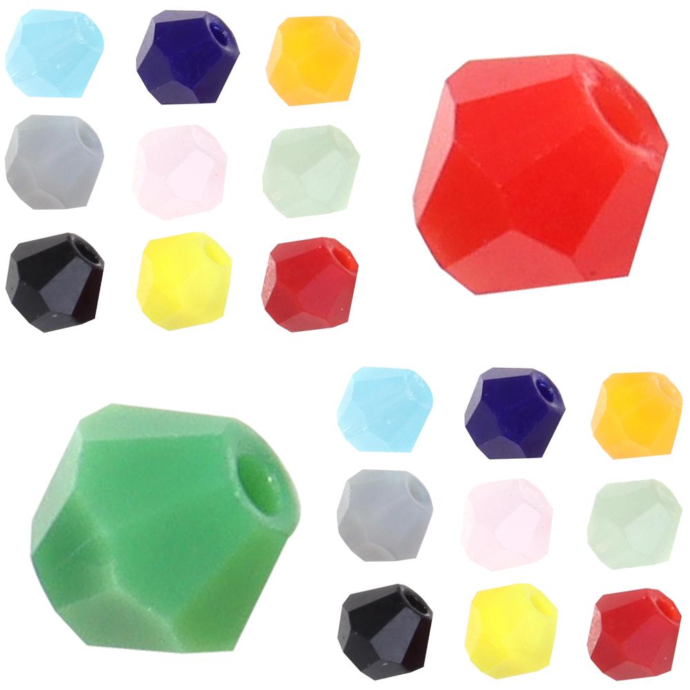 200pcs/lot 4mm Colorful Glass Crystal Beads Bicone Beads Loose Spacer Beads For Jewelry Making DIY Bracelet Necklace Accessories