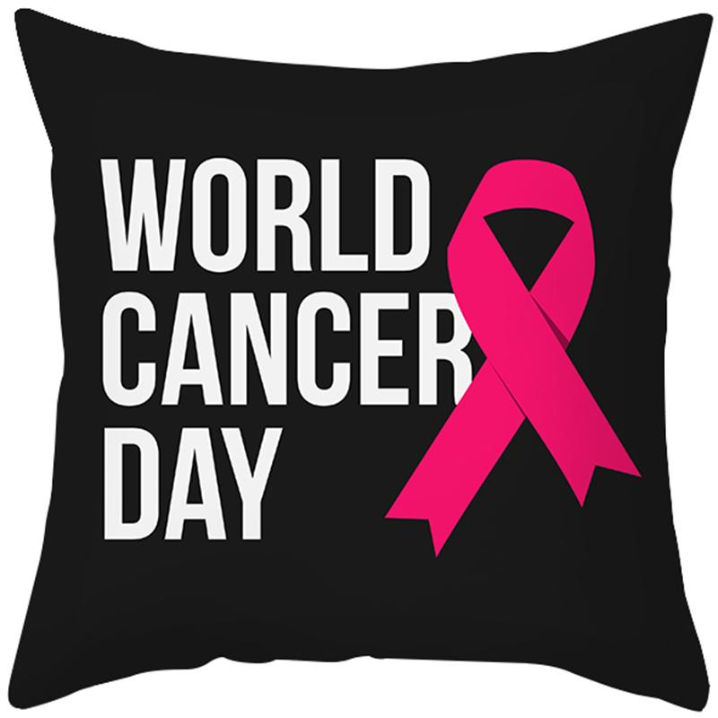 Peach Skin Pillow Cover Letter Ribbon Printing Sofa  Cushion  Household Goods