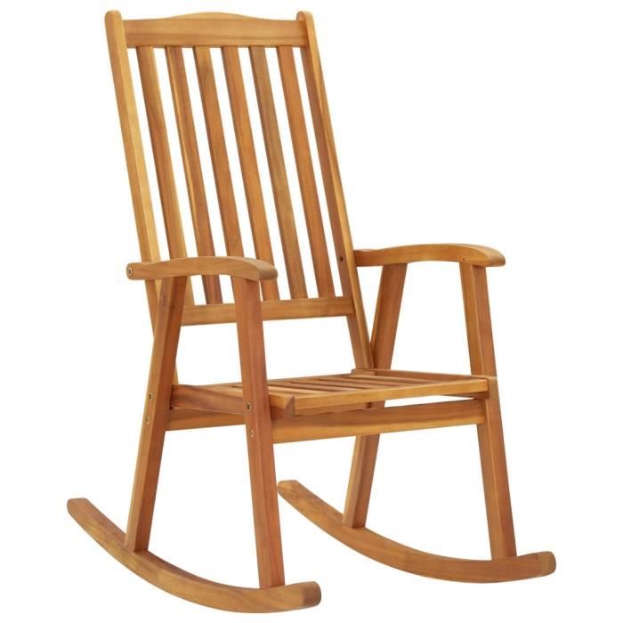 VidaXL Rocking Chair with Cushions Solid Acacia Wood