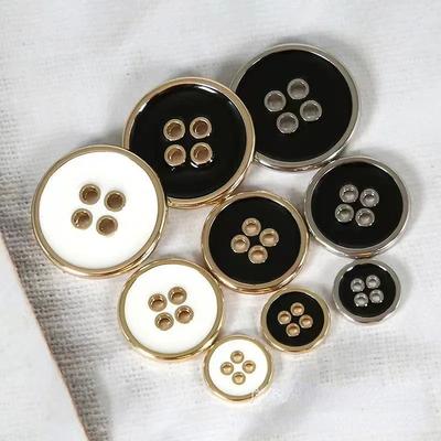 10 ks Vysoce kvalitní kovové knoflíky 10,5/15/20 mm 4-dírkové kulaté knoflíky Módní oděvní šicí doplňky