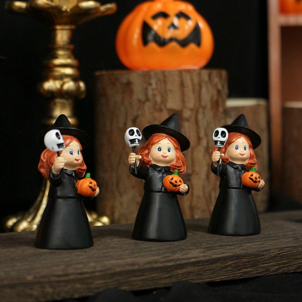 3Pcs Creative Halloween Witch Ornament Cartoon Halloween Party Decoration  Home Decor