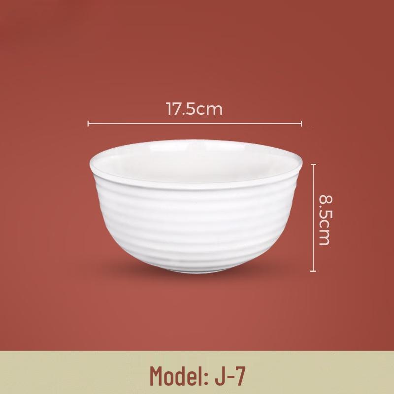 White Threaded Imitation Porcelain Soup Bowl