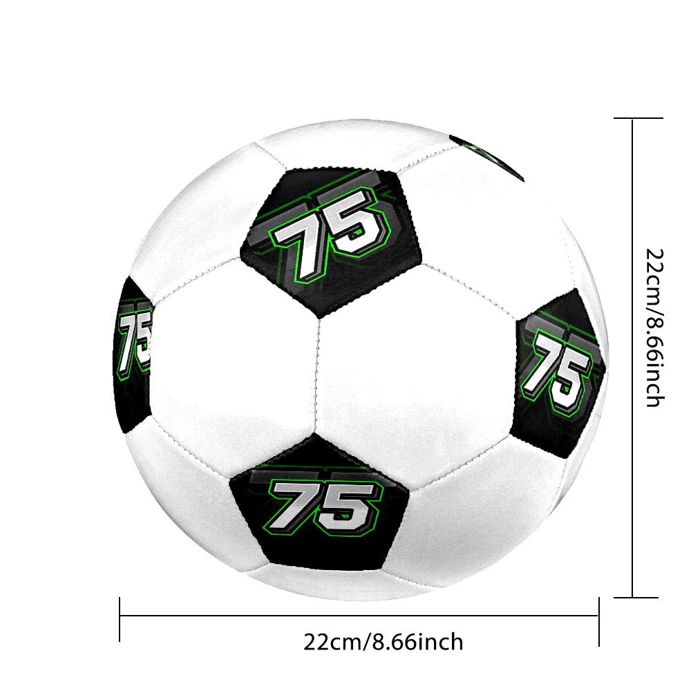 1PC Green Number Seventyfive Soccer Ball Size 5 Football Machine Sewn Indoor/Outdoor Universal Football W108