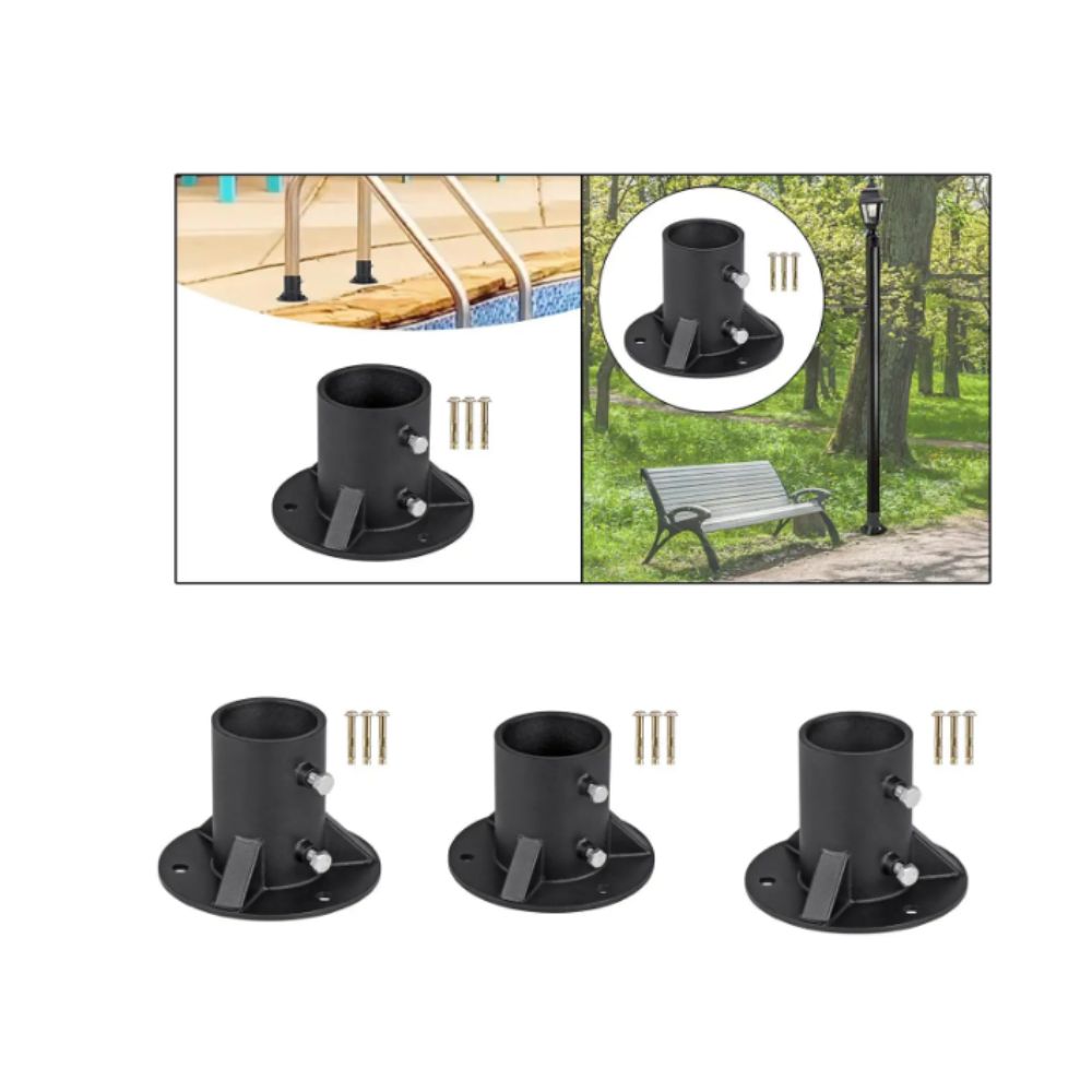 Metal Flange Flange Base With Screws Floor Flange Wood Post Brackets Chain Link Fence Pole Post Base Fence Post Installation