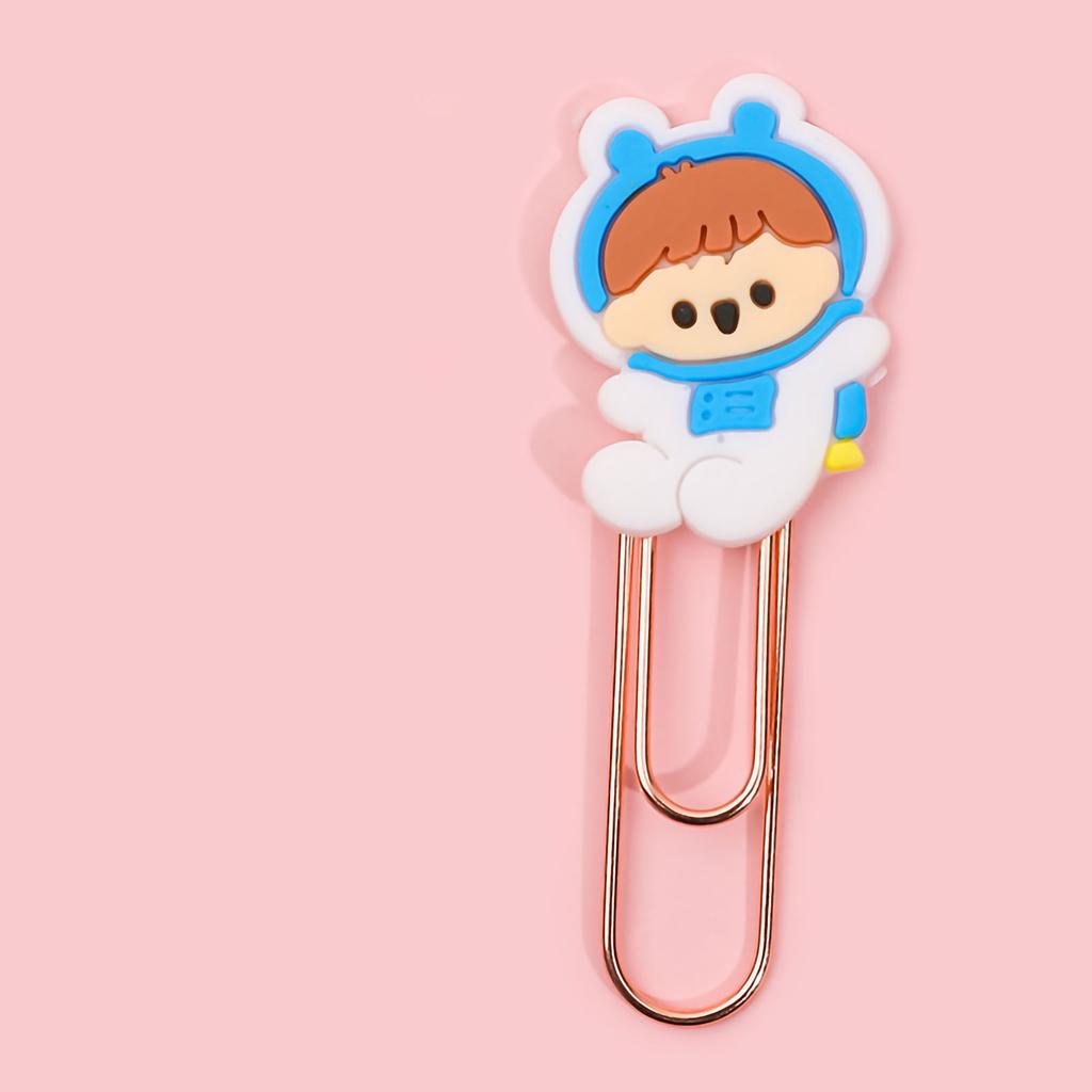 Bookmark Clips Cute Cartoon Pattern Metal Soft Rubber Light Portable Office Clips for Classification