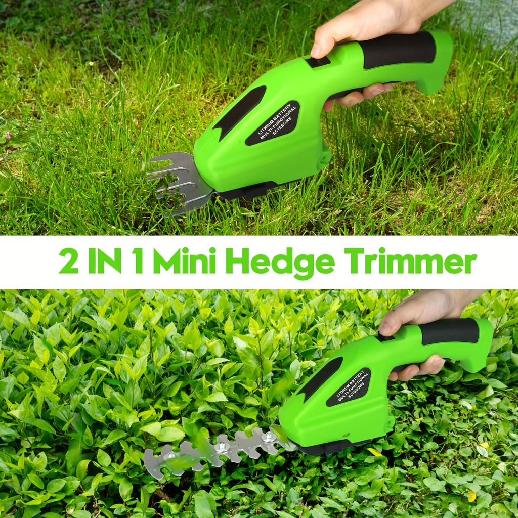 2-in-1 kabelbetriebene Heckenschere und Grasmesser, Handrasenmäher, kompaktes Design für Garten-, Rasen- und Buschpflege