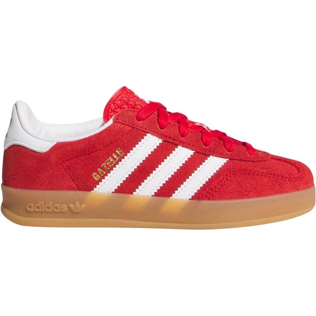 adidas Originals Gazelle Indoor Suede Comfortable Durable Low Top Kids Sneakers Kids Sneakers Red IH9136