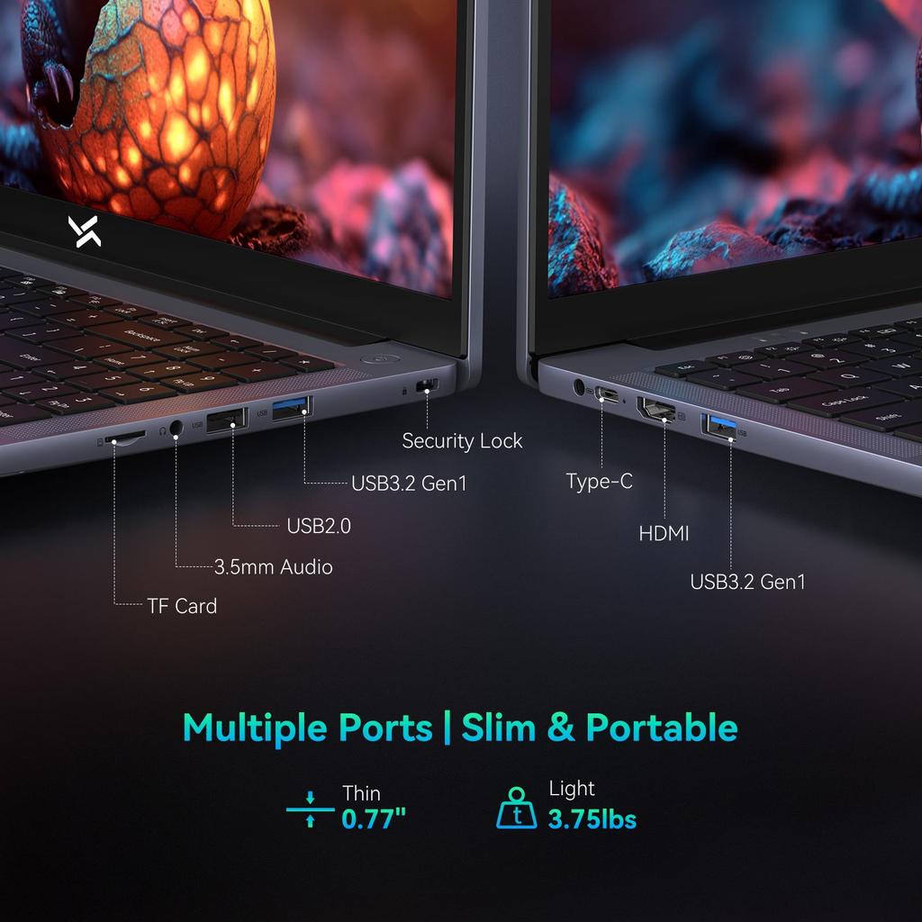 Hunidun Hibook 6 Notebook 15,6 palce 16GB+256/512GB Intel TwinLake N150 4 jádra4 vlákna Windows11 Home Notebook