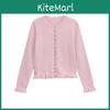 Streetwear Knit Cardigan With Button Detailing For Casual Women