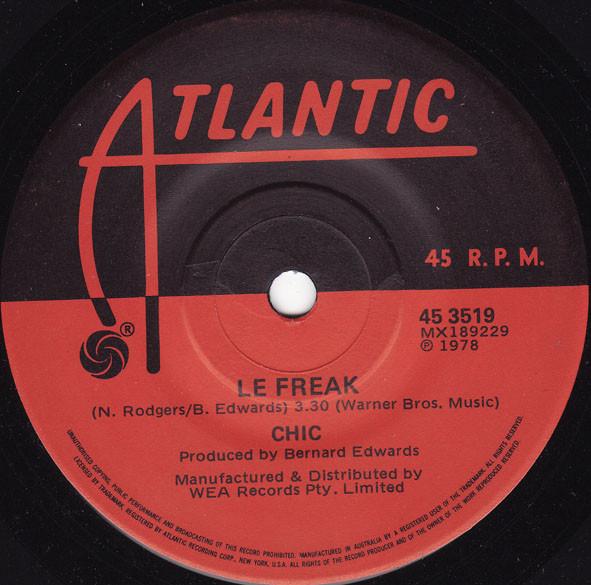 

7inch Record CHIC Le Freak Savoir Faire 453519 ATLANTIC 1978 UK SoulFunk Used