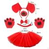 Dog Ears Headband And Long Tail Animal Bow Tie Nose Gifts Costume Accessories Set