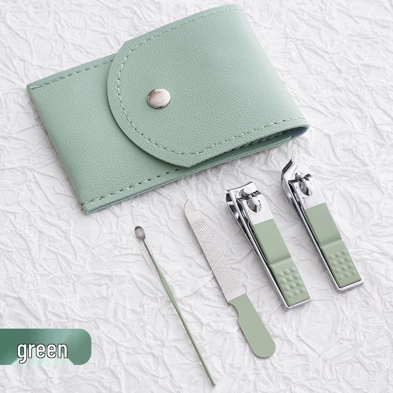 Nail Clipper Set: Flat & Oblique Mouth Clippers, Manicure Knife, Household Nail Tools, Ear Pick for Adults