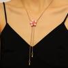 European Floral Gradient Pendant Necklace with Adjustable Snake Chain