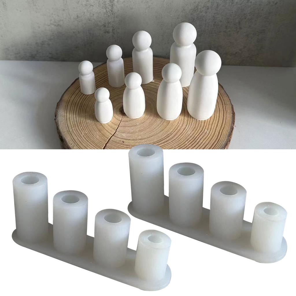Portrait Doll Ornament Silicone Mold Handmade 4pieces Plasters Gypsum Mould Candle Mold Home Decorations Wedding Gift