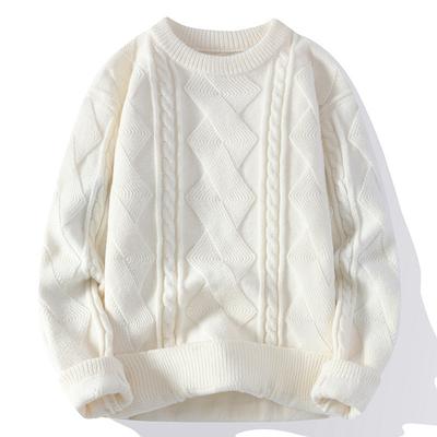 Hot Sale, Autumn and Winter New Printed Crew Neck Sweater, Men's Bottom Knitted Sweater Sweater