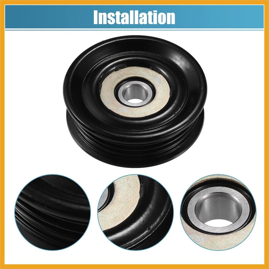 Drive Belt Tensioner Assembly Accessory Idler Pulley No.8844026100 for Toyota T100 95-98 Black Metal Replacement