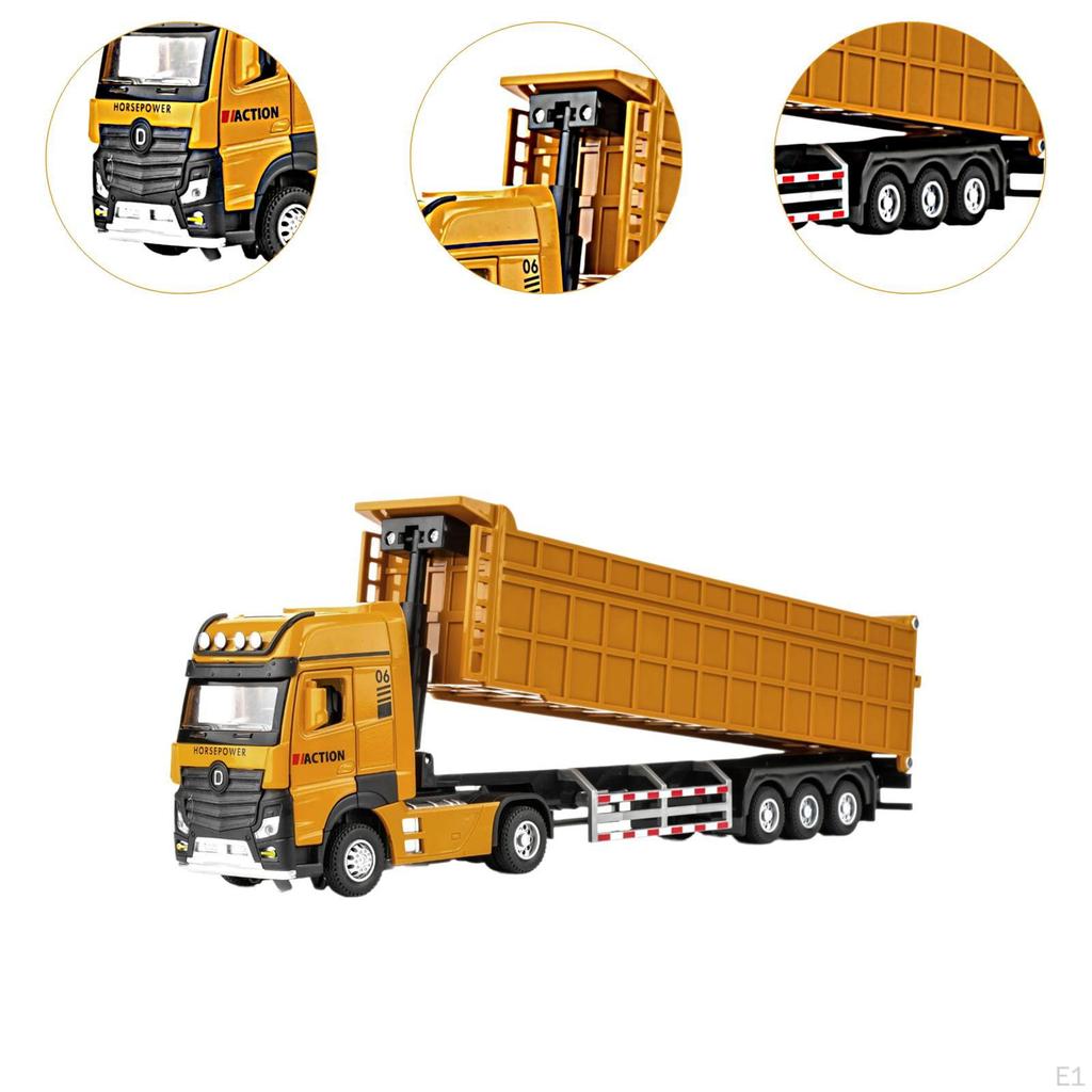 Dump Truck Alloy Engineering Vehicle with Lights and Sounds Effect Simulation Model Toy for