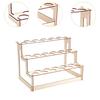 Wooden Ice Cream Cone Holder Shelf 33 Holes Decorative Sturdy 3 Layered Display Stand Pastry Rack