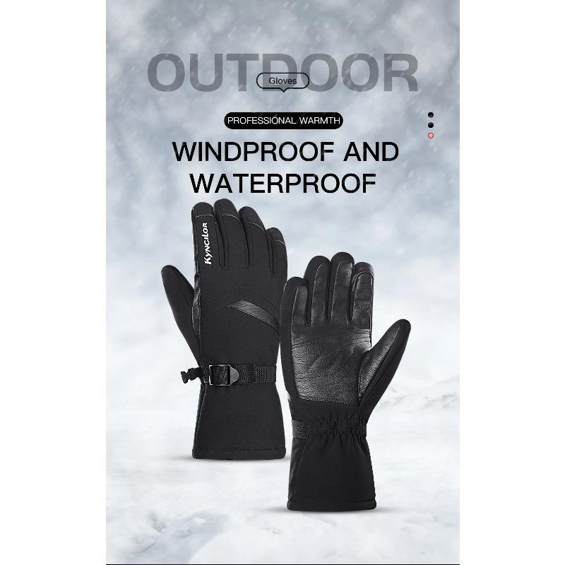 Iarnă Ciclism Schi Alpinism Mănuși Groase Izolate din Lână Impermeabile cu Strat Dublu Potrivite pentru Scenarii MultipleS