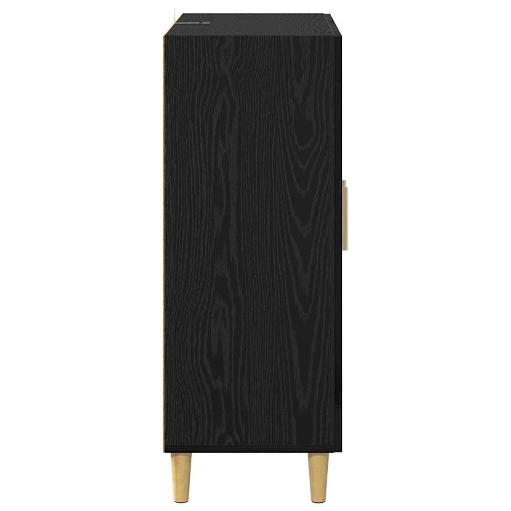 Sideboard Black Oak Look 69.5 X 34 X 90 Cm Engineered Wood