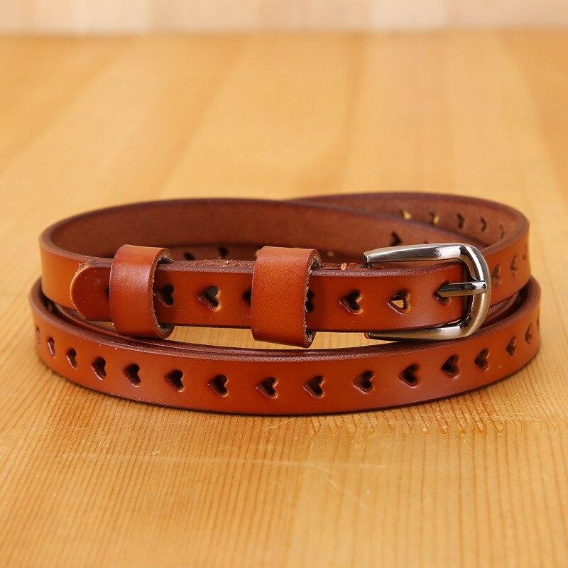 1.4cm Belts for Women Geniune Leather Casual Designer Fashion High Guality Love Heart Eyelet Grommet Belts Solid Color LB2222