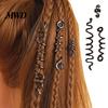 Feine Flecht Haarringe 3 Stück Zubehör, Spiral Metallmanschetten für Zöpfe Schmuck Dreadlocks, Ethnischer Stil Mehrere Größen Anti-Rutsch Styling-Werkzeug Feder