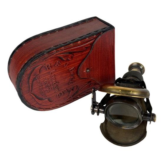 Brass Binocular with Leather Case Victorian Marine Brass Leather Binocular and Spyglass