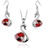 Cigno di cristallo Ciondolo charm amante moda Set di gioielli regalo di compleanno presente Collana Orecchino charm di qualità ragazza appuntamento