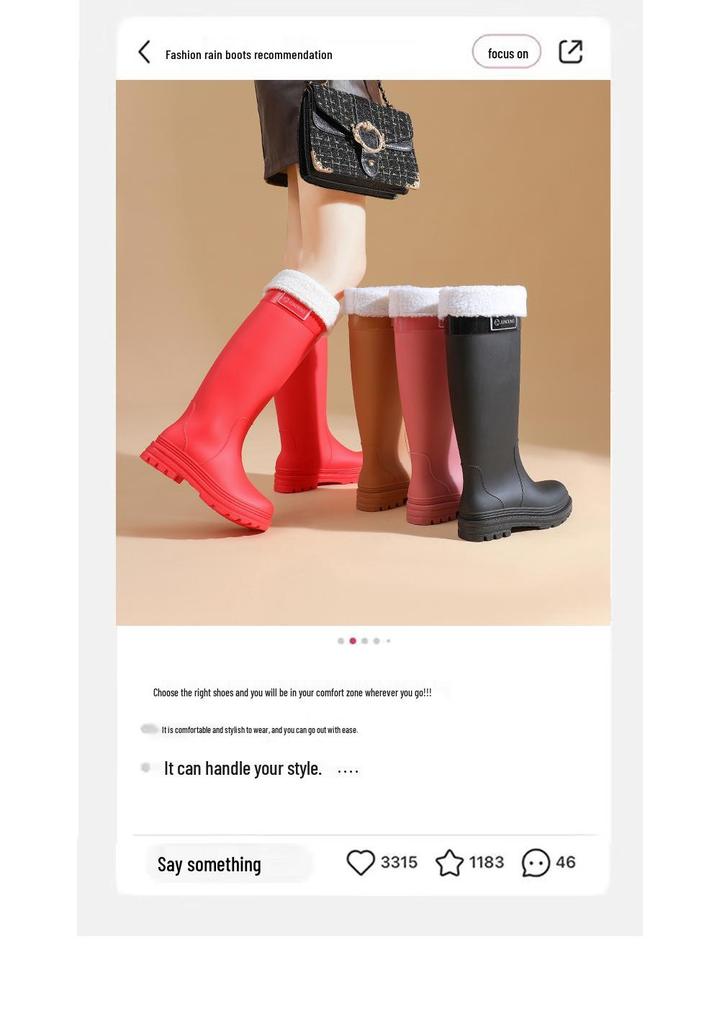 2026 Stylish Women's Waterproof High-Top Non-Slip Rubber Rain Boots – Versatile and Casual.