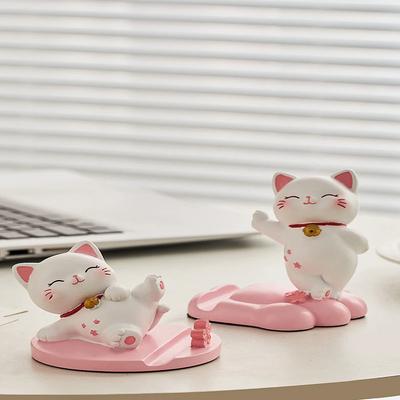 Cute Fortune Cat Cell Phone Holder Bracket Cartoon Cute Cell Phone Holder Creative Cute Style Small Animal