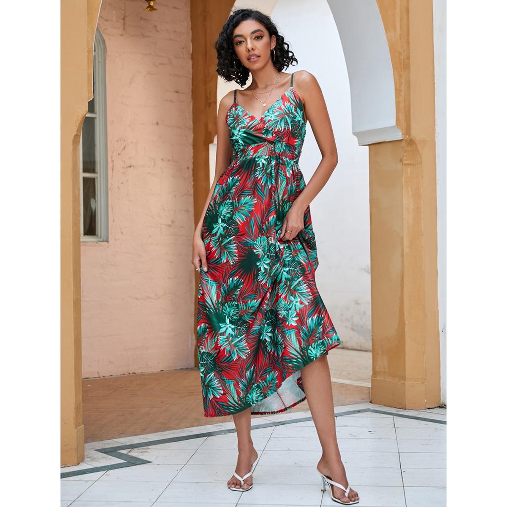 2025 New Women's Fashion Elegant Dress Spring and Summer Printed Slim Waist Trend Loose and Comfortable Dress
